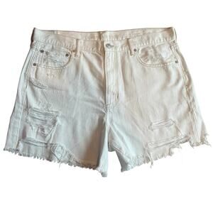 NWT! American Eagle White  SOS Boyfriend Distressed Short Size 18